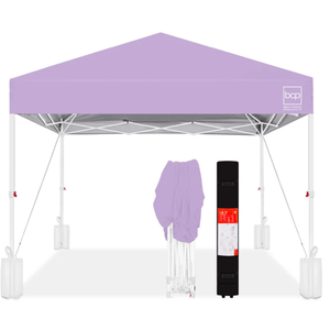 lot 4 image: One-Person Setup Instant Pop Up Canopy w Case, 4 Weight Bags - 8x8ft