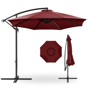 lot 30 image: Offset Hanging Patio Umbrella - 10ft (Burgundy)