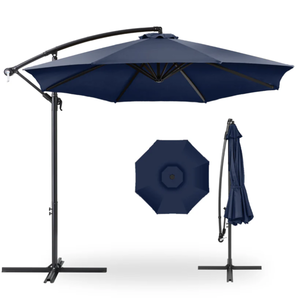 lot 31 image: Offset Hanging Patio Umbrella - 10ft (Navy Blue)