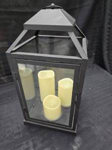 lot 144 image: Decorative Lantern with Battery Operated Candles