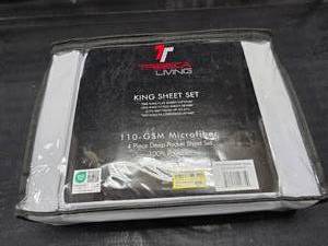 lot 177 image: Trubeca Living king size sheets set deep pocket