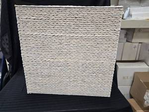 lot 203 image: Large Water Hyacinth Double Laundry Hamper Basket w 2 Liner Bags