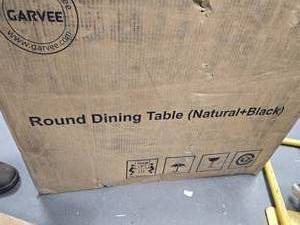 lot 241 image: Garvee Round Dining Room Table (NaturalBlack)