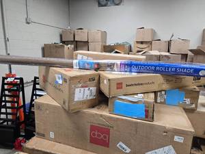 lot 254 image: Outdoor Roller Shade Wand operated 96x 84