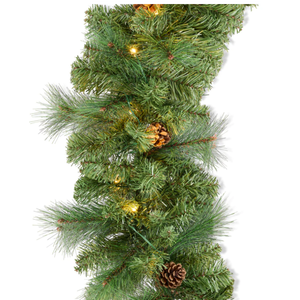 lot 111 image: 9Ft Pre-Lit Christmas Garland W 2-In-1 Led Lights