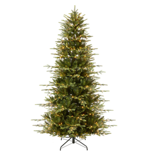 lot 115 image: 6ft Pre-Lit Artificial Aspen Slim Noble Fir Christmas Tree w Metal Stand