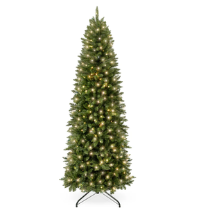 lot 151 image: 12ft Prelit Spruce Pencil Christmas Tree w Incandescent Lights
