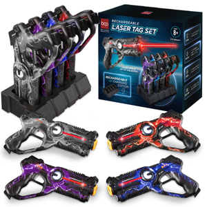 lot 238 image: Set of 4 Rechargeable Laser Tag Blasters w Docking Station, No Vests Needed
