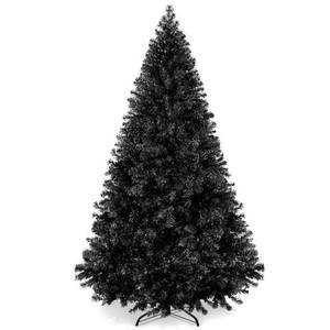 lot 244 image: 4.5ft Artificial Black Christmas Tree, Unlit Pine Design wEasy Assembly (Black)