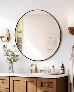 lot 243 image: Garvee 2024 New 36 Inch Round Mirror, HD Eco-Friendly Bathroom Mirror, Metal Framed Circle Mirror, Modern Wall Mirror for Bathroom, Living Room, Vanity, Easy to Install, Matte Black