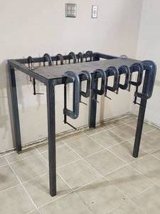 lot 103 image: Iron Welding Table with Clamps