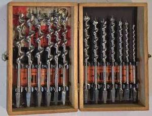 lot 55K image: G - Irwin Auger Drill Bit Set in Wooden Box with Booklet
