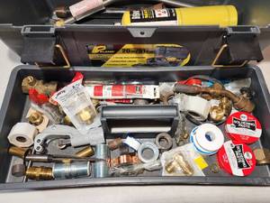 lot 49 image: Plumbers Toolbox Packed with Accessories