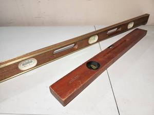 lot 37 image: (2) Wooden Contractors Levels