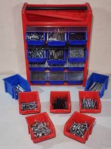 lot 132 image: Assorted Organizer Bins with Contents