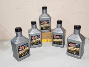 lot 112 image: (5) Un-Opened AMSOIL 20W-50 Motorcycle Oil