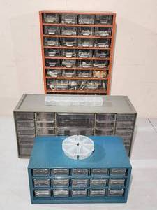 lot 170 image: (3) Assorted Organizer Bins with Contents