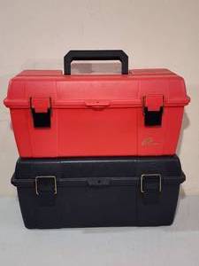 lot 165 image: (2) Assorted Plastic Toolboxes