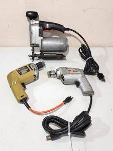 lot 214 image: (3) Assorted Electric Power Tools