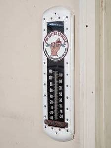 lot 230 image: The Busted Knuckle Wall Thermometer Metal Sign