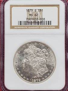 1879-S Morgan Silver Dollar NGC MS62