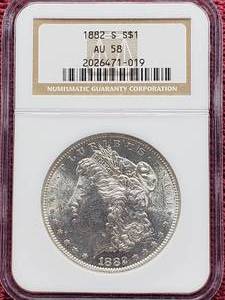 1882-S Morgan Silver Dollar NGC AU58