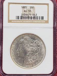 1885 Morgan Silver Dollar NGC AU55