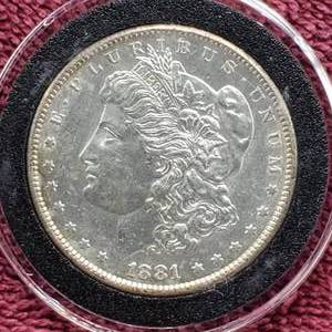 lot 18 image: 1881-S Morgan Silver Dollar in Airtite, High Grade