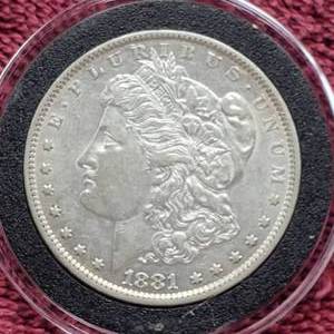 lot 19 image: 1881-O Morgan Silver Dollar in Airtite, High Grade