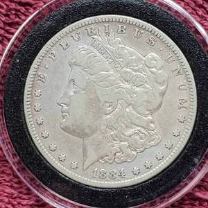 lot 25 image: 1884-S Morgan Silver Dollar in Airtite