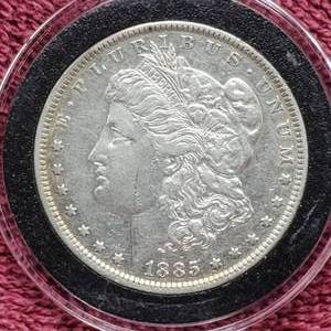 lot 28 image: 1885 Morgan Silver Dollar in Airtite, Higher Grade