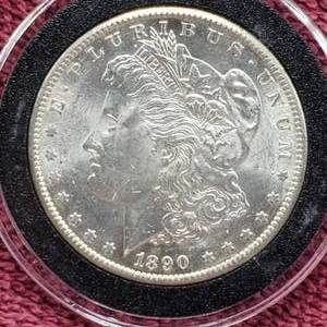 lot 37 image: 1890-S Morgan Silver Dollar in Airtite, High Grade