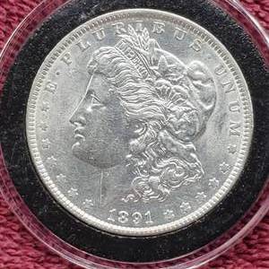 lot 38 image: 1891 Morgan Silver Dollar in Airtite, High Grade