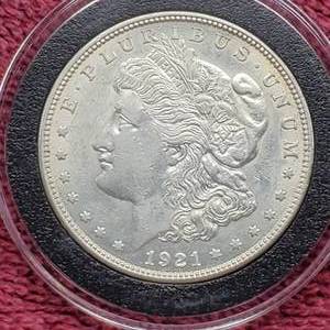 lot 55 image: 1921 Morgan Silver Dollar in Airtite, High Grade