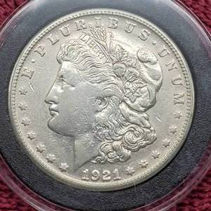 lot 66 image: 1921-S Morgan Silver Dollar in Airtite, Higher Grade
