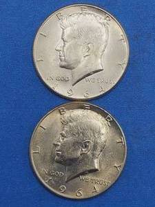 lot 116 image: 2 Kennedy Half Dollars--90% Silver, Beautiful Coins