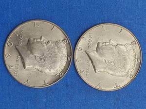 lot 117 image: 2 Kennedy Half Dollars--90% Silver, Beautiful Coins