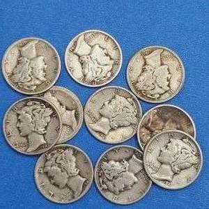 lot 141 image: 10 Mercury Dimes--90% Silver