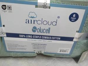lot 59 image: 6 pc Air Cloud Cotton Towel Set...