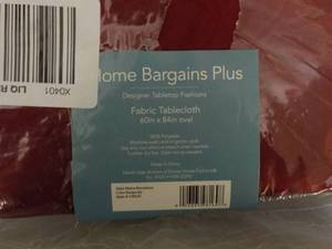 lot 83 image: Home Bargins Plus Fabric Tablecloth...