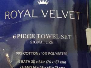 lot 86 image: 6 pc Royal Velvet Signature Towel S...