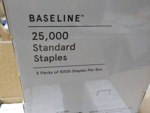 lot 183 image: Box of .25 Standard Staples 25000 ...