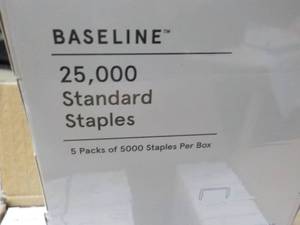 lot 184 image: Box of .25 Standard Staples 25000 ...