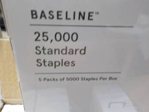 lot 187 image: Box of .25 Standard Staples 25000 ...