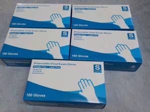 lot 193 image: 500 Disposable Vinyl Exam Gloves si...