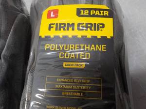 lot 214 image: 24 pair Size Large Firm Grip Polyur...