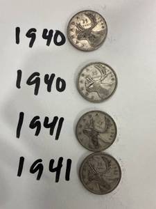 lot 0949 image: 1940-1941 Canadian Quarters Lot