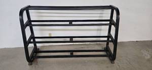 lot 9 image: Huge and Heavy-Duty 4 Tier Commercial Dumbbell Rack (Used)  Dimensions  of 77L x 24W x 48H