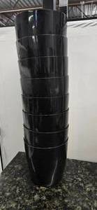 lot 21 image: Lot of 7  3-Quart Plastic Round Ice Buckets (Black color with lids) from a Shutdown Hotel