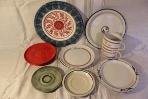 lot 43 image: Assorted Vintage Porcelain and Stoneware Plates and Soup Mugs Collection